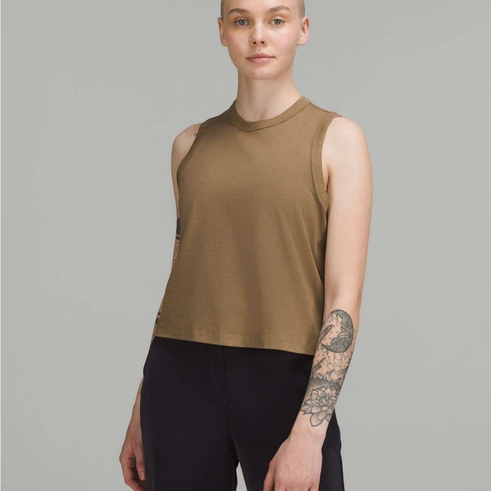 Lululemon Classic Fit Cotton Blend Tank in Artifact